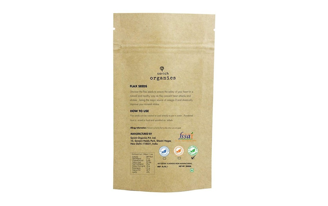 Sorich Organics Flax Seeds    Pack  200 grams